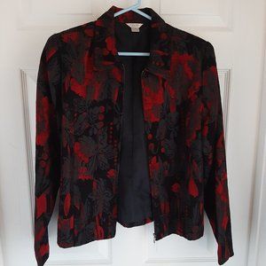 Brocade Red and Black Blazer